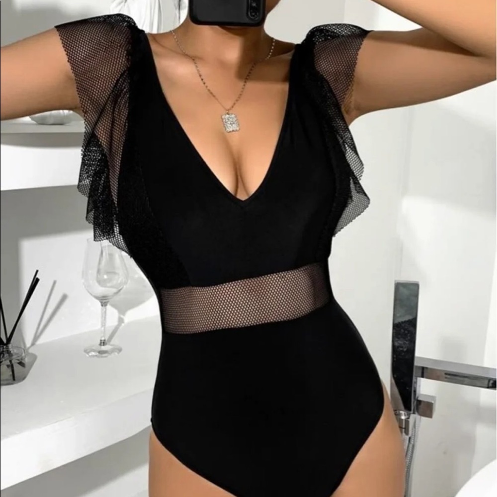 Black One Piece Swimsuit M